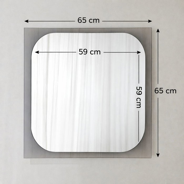 Hanah Home Espejo Ecológico Flotal-E 65 x 65 cm Humo